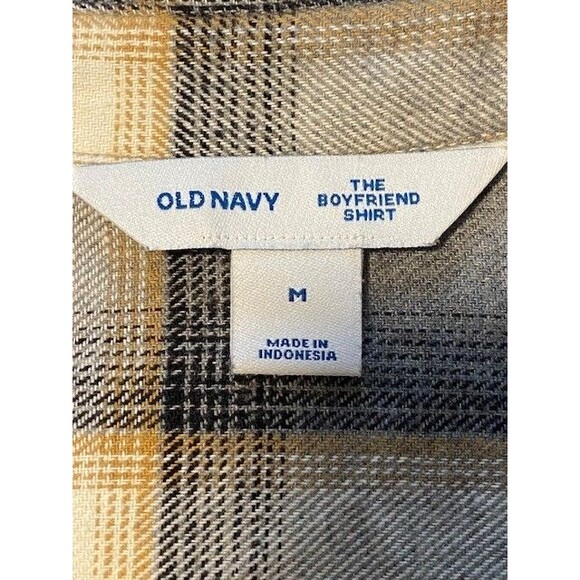 Old Navy Boyfriend Plaid Shirt, M - Picture 2 of 4